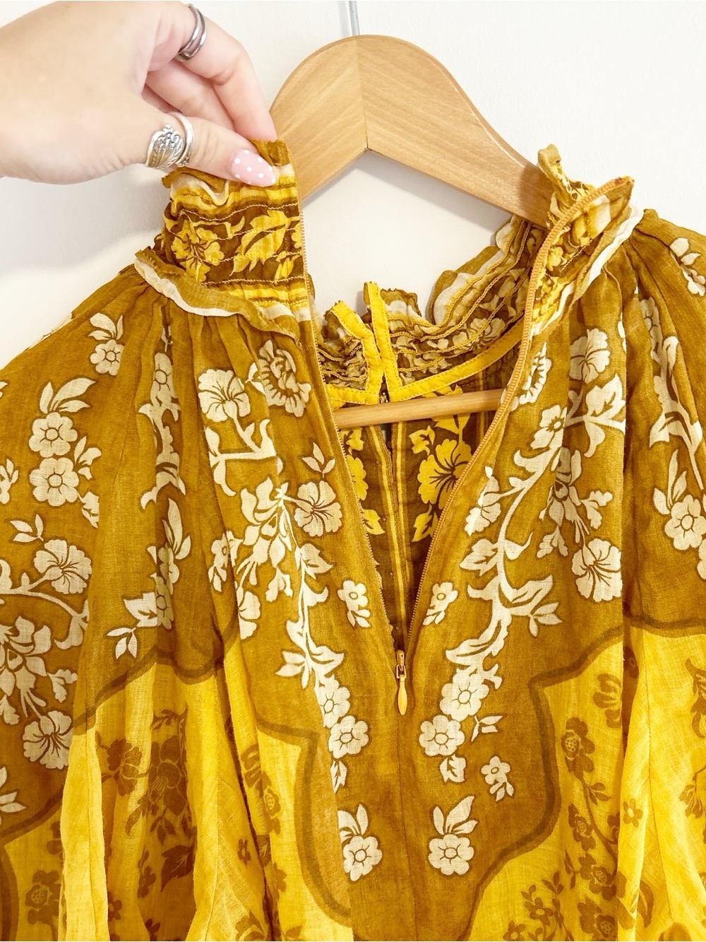 ZIMMERMANN Raie Floral Ramie blouse mustard - Picture 10 of 15